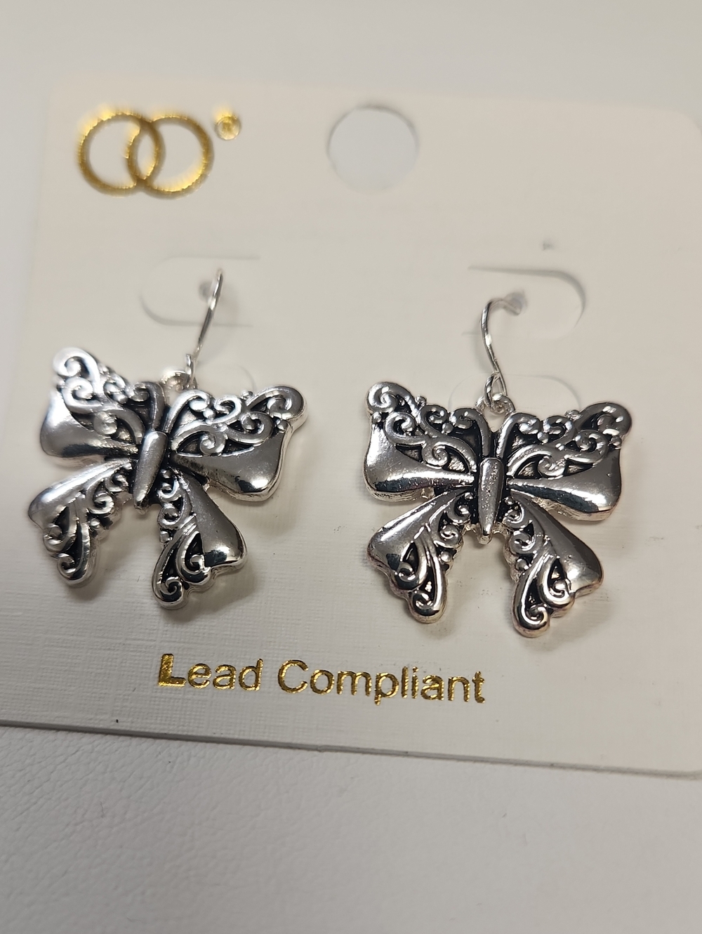 Silver Tone Butterfly Dangle Earrings - Women Jewelry